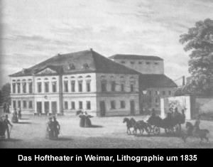 Das Hoftheater in Weimar, Lithographie um 1835